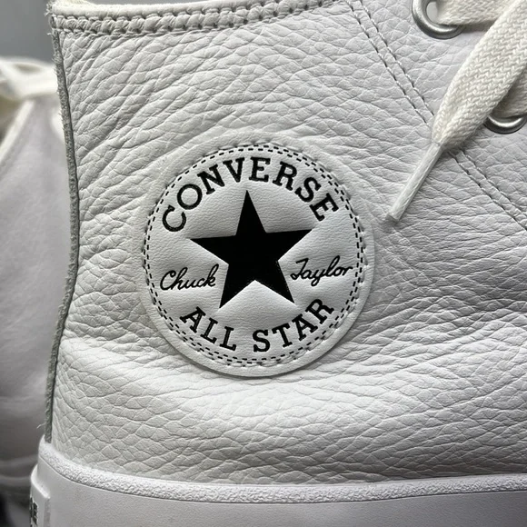 NWT Converse Lugged 2.0 Platform Shoe Sneakers High Top White Leather Womens 10 - Picture 12 of 13